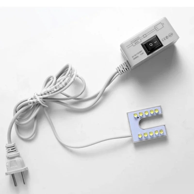 EU/US Plug Sewing Machine Light 10LED/COB U-Shape Flexible Industrial Lighting Lamp Magnetic Base Working Lights For Workbench led work light sewing machine lighting lamp sewing machine light