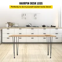 SucceBuy Hairpin Table Legs Black Set of 4 Desk Legs 3 Rods for Bench Desk Dining Chairs Carbon Steel DIY Heavy Duty Furniture 2