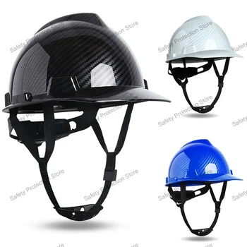 Casco di sicurezza modello in fibra di carbonio Elmetto da costruzione Casco protettivo da lavoro Casco traspirante Protezione per la testa sul posto di lavoro all'aperto