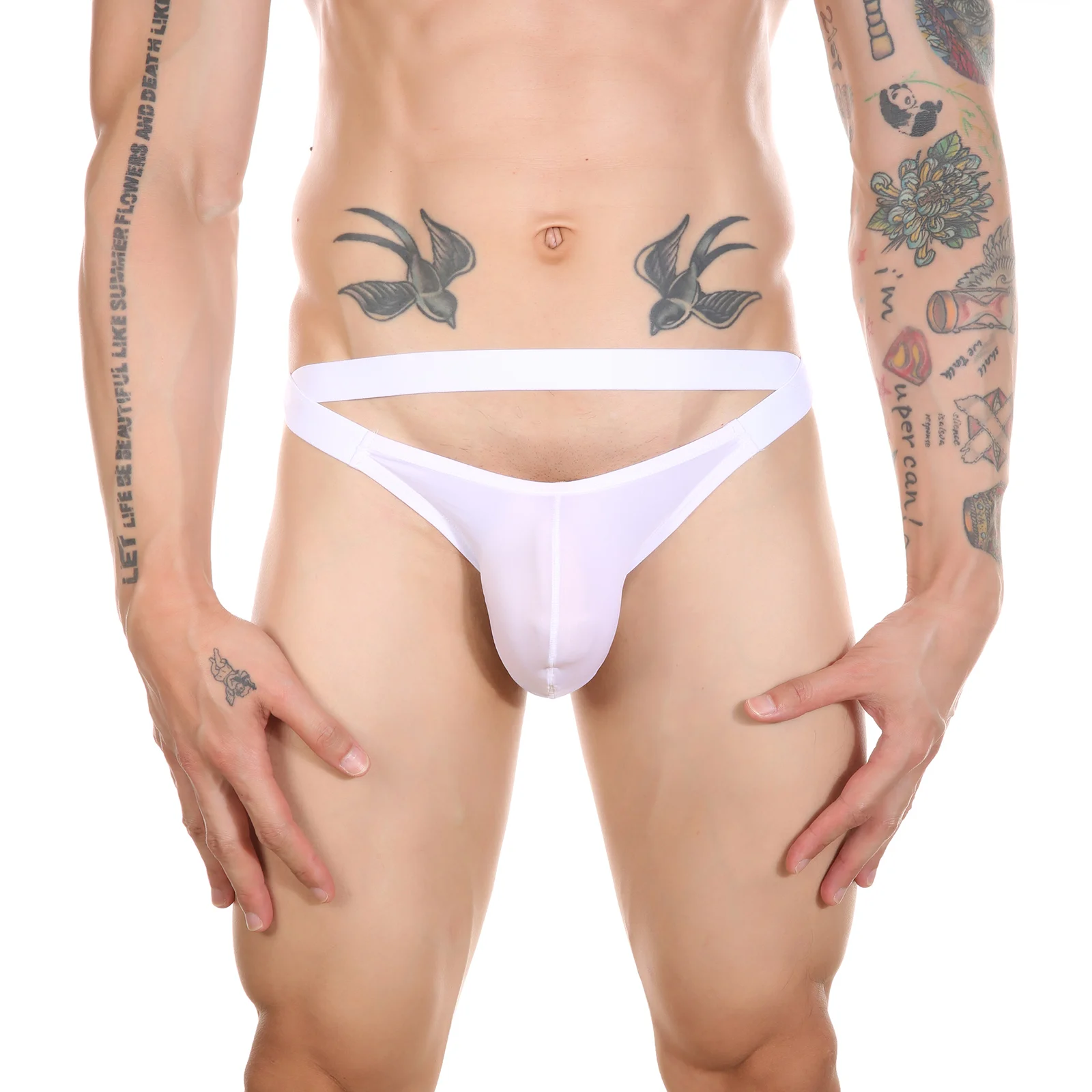 CLEVER-MENMODE G String Thong Men Erotic Panties Underwear Sexy Lingerie T-Back Jockstrap Underpants Penis Pouch Open Crotch