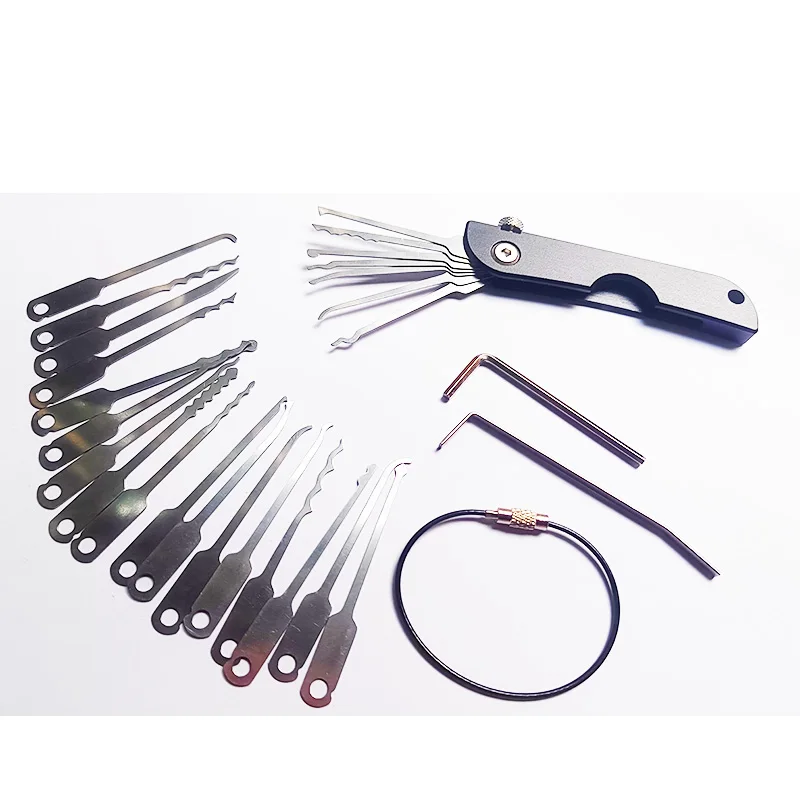 Replaceable Key Repair Tool Practice 24 In 1 Portable Stainless Locksmith Tools 24PCS