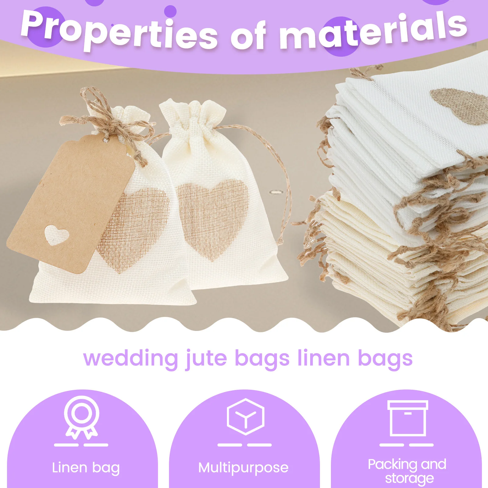 30PCS Burlap Gift Bags with Drawstring and Gift Tags 4x6 Inch Gift Burlap Linen Sacks Bag for Wedding Favors Party, Jewelry Bag