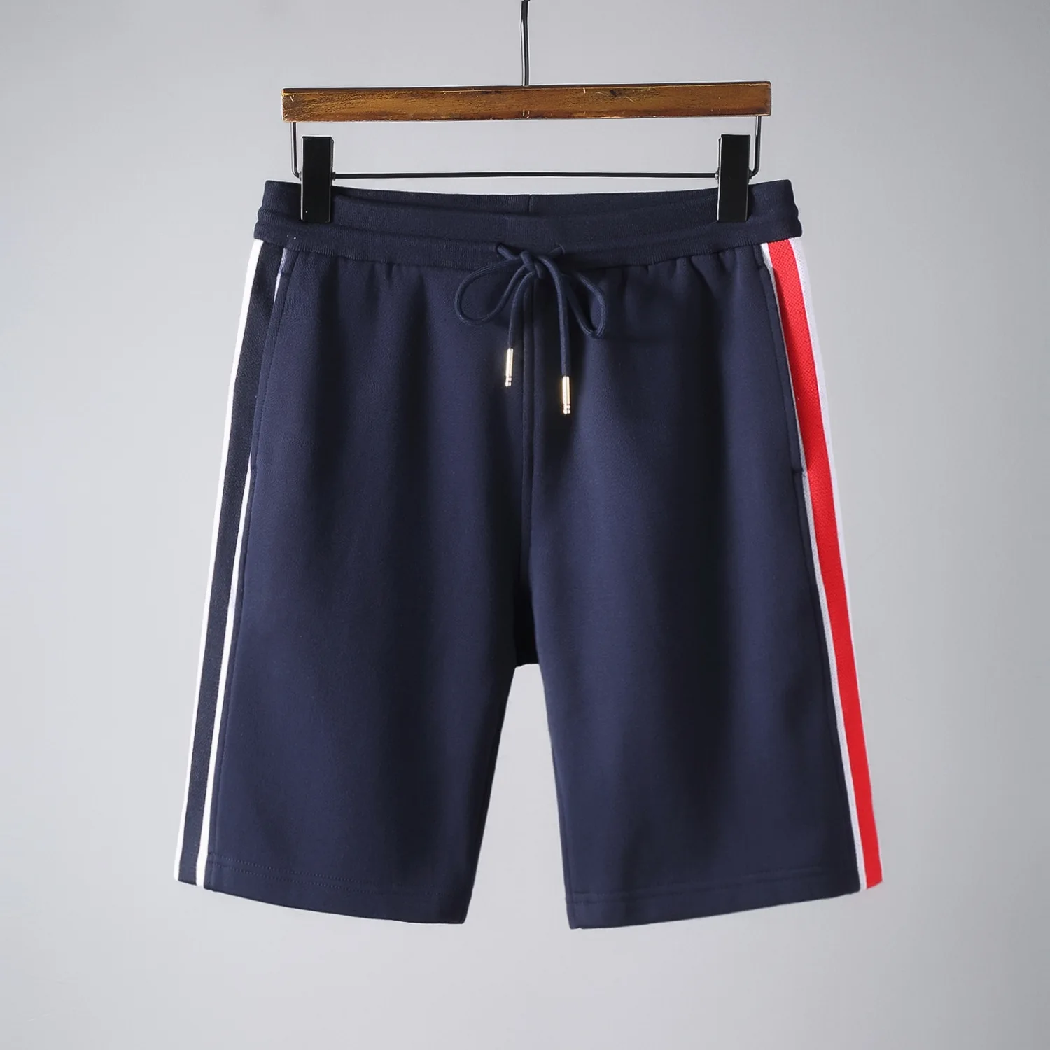 

New 2022 Novelty high Men Comfortable Classic Striped Ribbon Skateboard Street Cotton Casual Shorts Kanye Hip-hop Parkour #A7