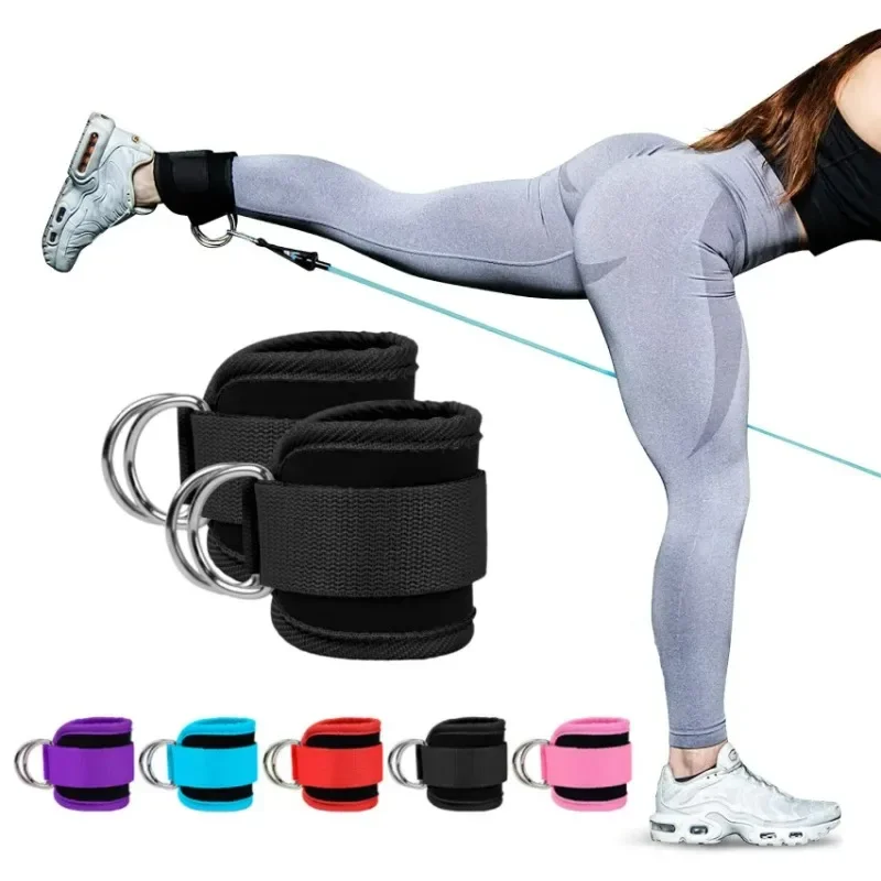 

Gym Ankle Straps Double D-Ring Adjustable Neoprene Padded Cuffs Ankle Weight Leg Training Brace Support Sport Safety Abductors