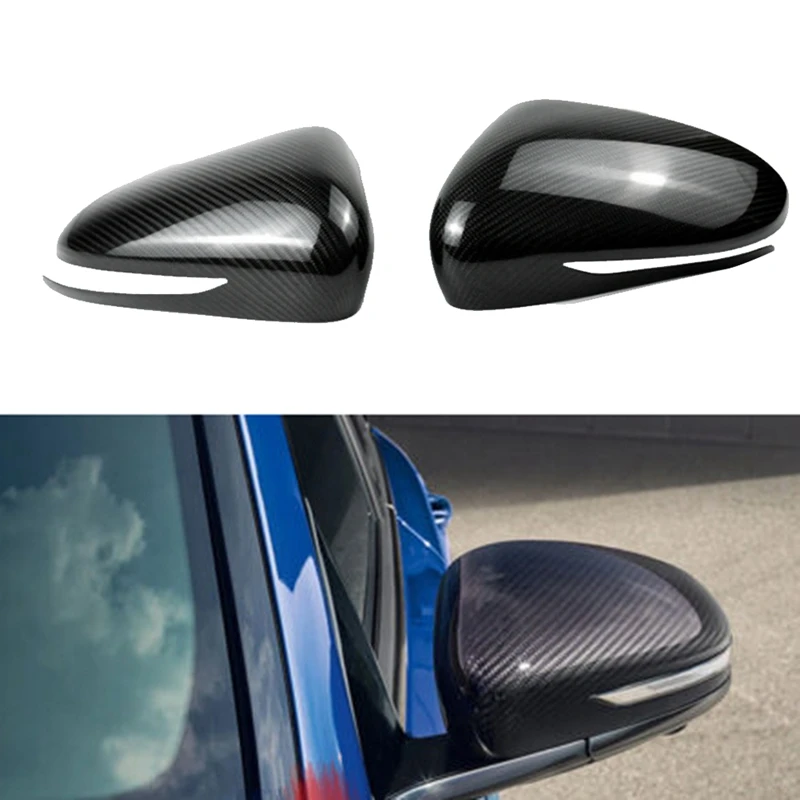 

Car Rearview Mirror Cover Carbon Fiber Side Rear View Mirror Cover Caps For Genesis G70 2017-2023 Accessories