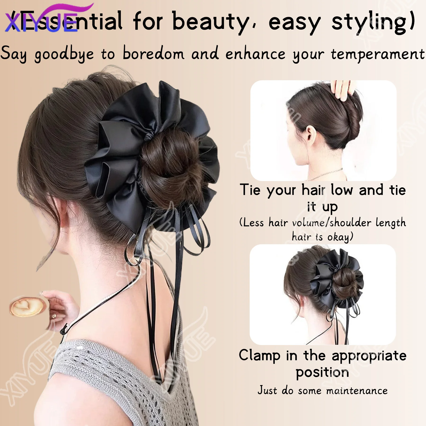 XIYUE Synthetic Hair Braided Chignon accessories Hair Donut Hairpieces Claw Hair Bun Updo Braiding Chignon Bun Wig