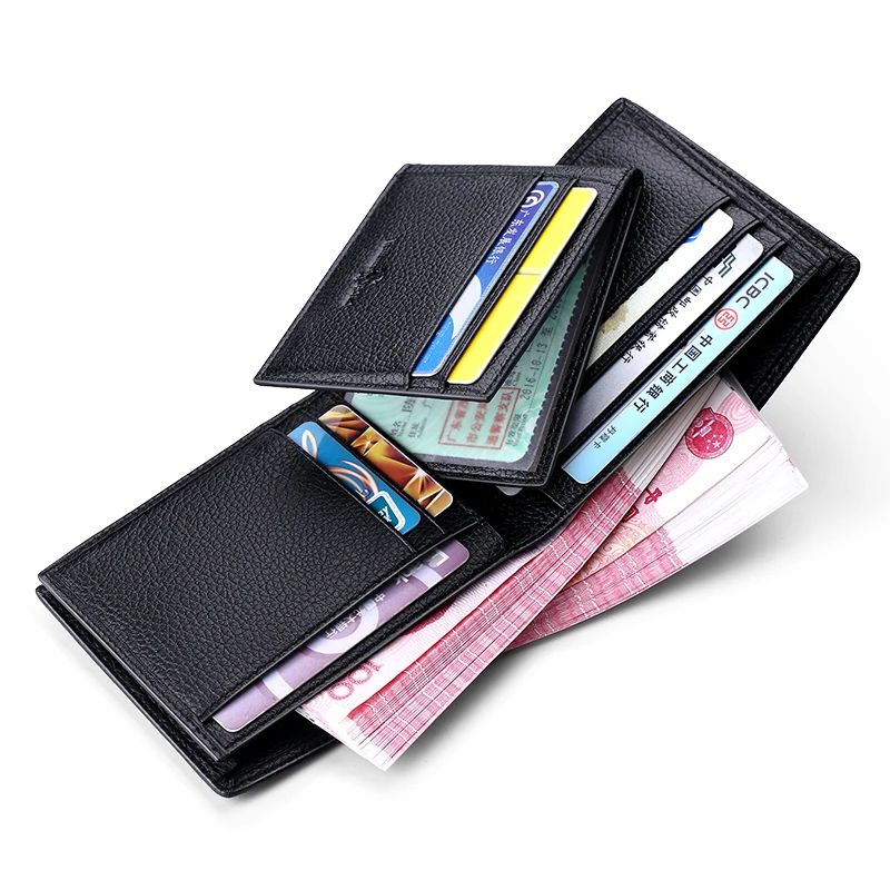 Genuine Leather Men Wallets Brand Luxury RFID Bifold Standard Wallets Coin Purse Business Card Holder Wallet Luxury brand 2