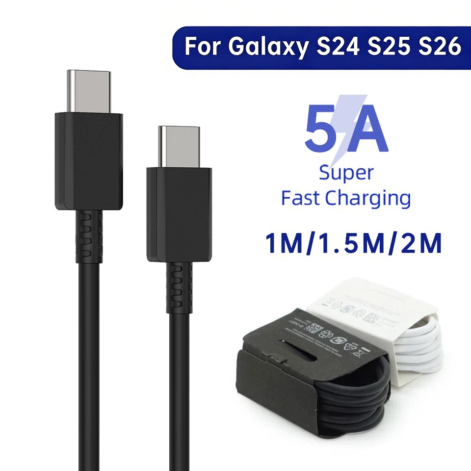 NNBILI 3개입 100W USB C to USB C 고속 충전 케이블 (삼성 갤럭시 S22 S23 S24 S25 S26 노트 울트라 A53 A54용) 충전 및 데이터 케이블