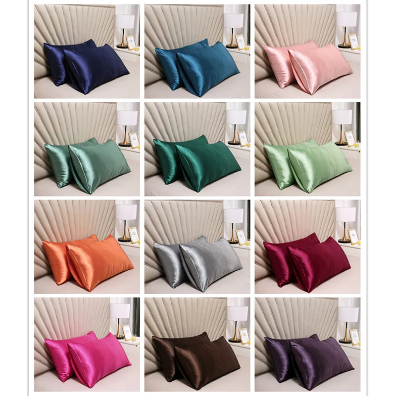 Pillowcase For Smoothy Silk Pillow Cover Silky Satin Protect Hair Beauty Pillow case Comfortable Pillow Case Home Bedding Decor 6