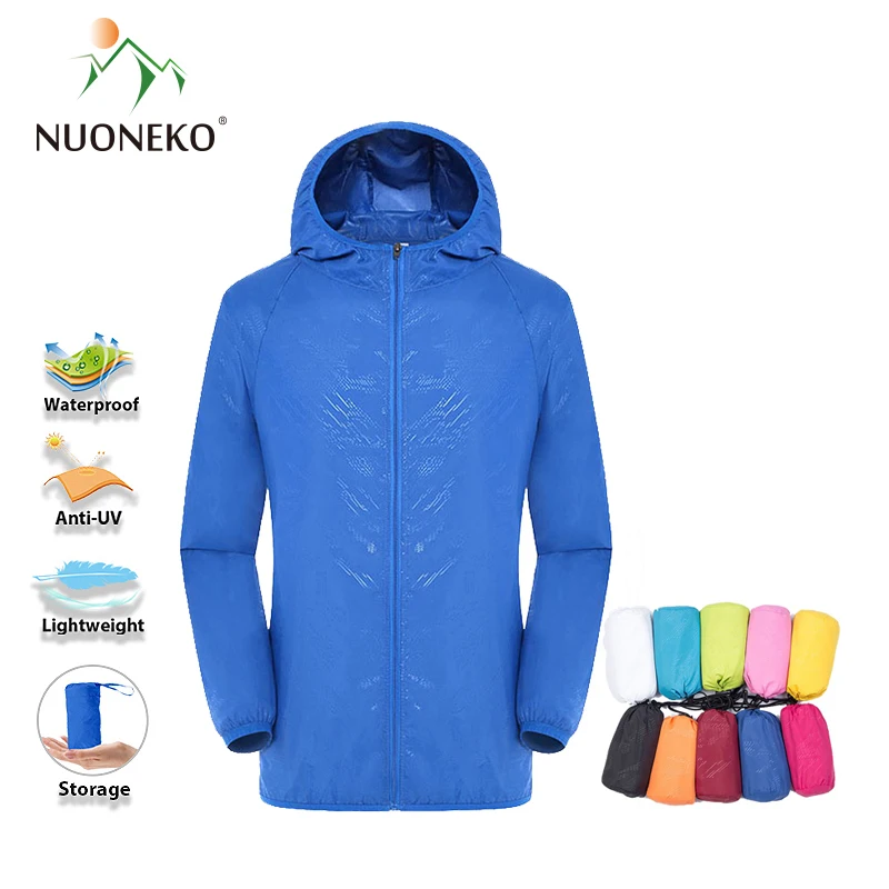 Waterproof Raincoat Sun Protective Jacket Men Women Camping Waterproof Anti-UV Outdoor Sports Climbing Quick Dry Windbreaker