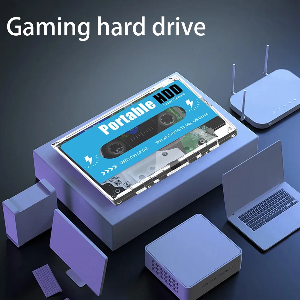 500G Portable External Hard Drive Batocera 33 With 110000+ Game Games for PS2/PS1/SS/MAME/ARCADE Emulator for Laptop/PC/Windows