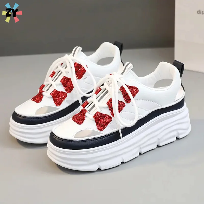 

New Fashion Board Shoes Women Spring Summer Thick Sole Inner Increase Casual Sneakers Student Comfort Non Slip Shoes