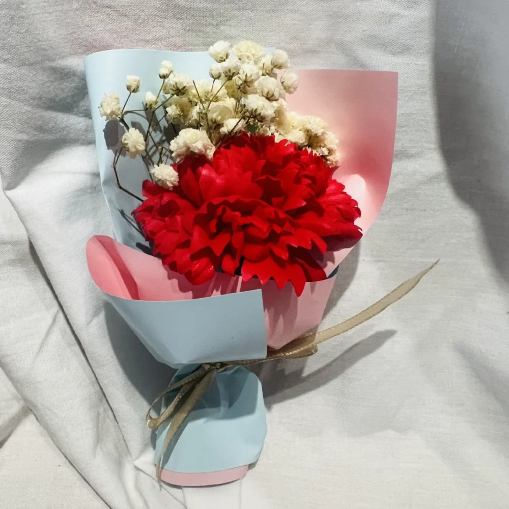 Nelken-Seifenblume, Mini-Kunstrose, Mini-Trockenblumenstrauß, getrocknet, für romantische Anlässe, Liebesgeschenk, Jahrestag – Detail 9