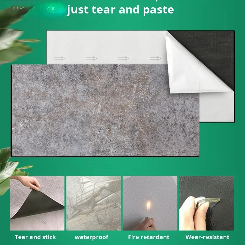 Vinyl Self-adhesive Tile Wall Sticker for Bathroom Livingroom Decor for Wall Wallpaper Kitchen Waterproof Foor Sticker 30X30cm