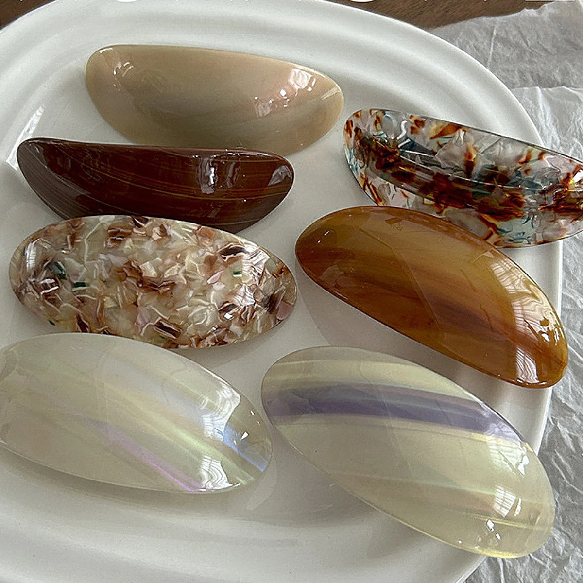 Hair Clips Ladies Multi-colored marbled female acetate European and American elegance fashionable back hair clip