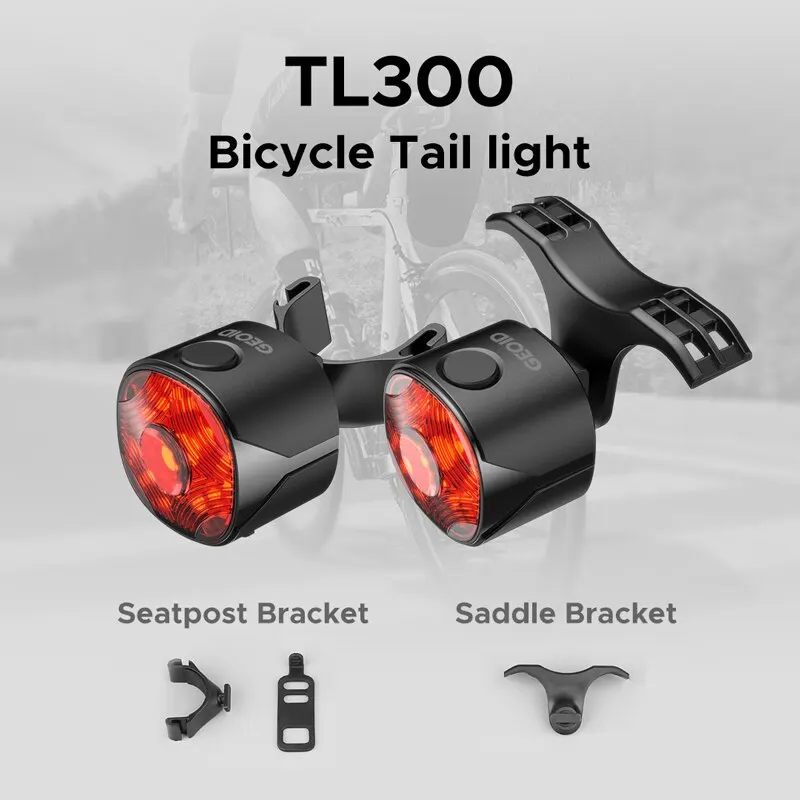 GeoidBicycleTailRearWaterproofAdjustableSafetyWarningBikeLight