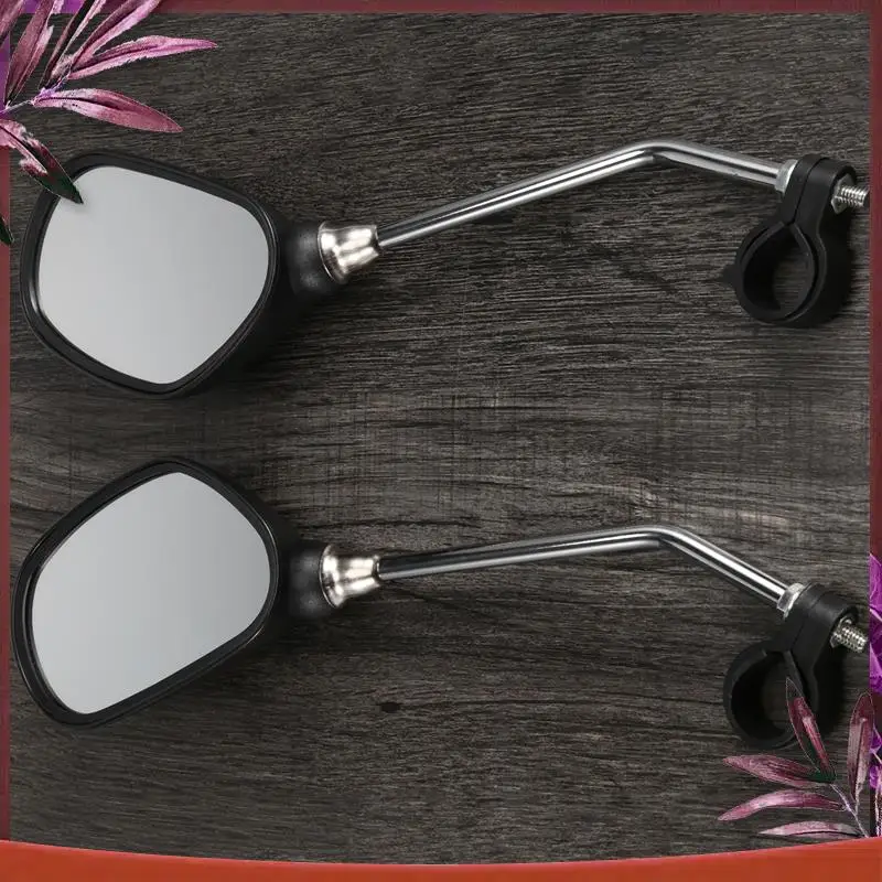 Durable 1 Pair Bike Rearview Mirror Safety Bicycle Rear View Glass Mirrors Adjustable Cycling Rearview Left Right Mirror