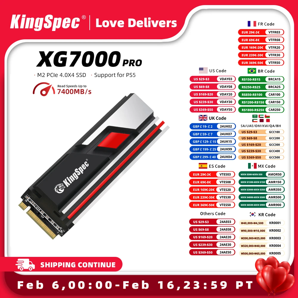 Kingspec Ssd 1Tb 2Tb 512Gb Ssd Nmve M2 Pcie 4.0X4 M.2 2280 Nvme Ssd Gen4 Disco Rigido Interno Solid Ssd Per Ps5 Desktop