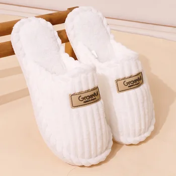 Women's Soft Sole Comfy House Slippers Lightweight Warm Plush Winter Slippers for Women Indoor Non Slip Corduroy Slip On Shoes 1