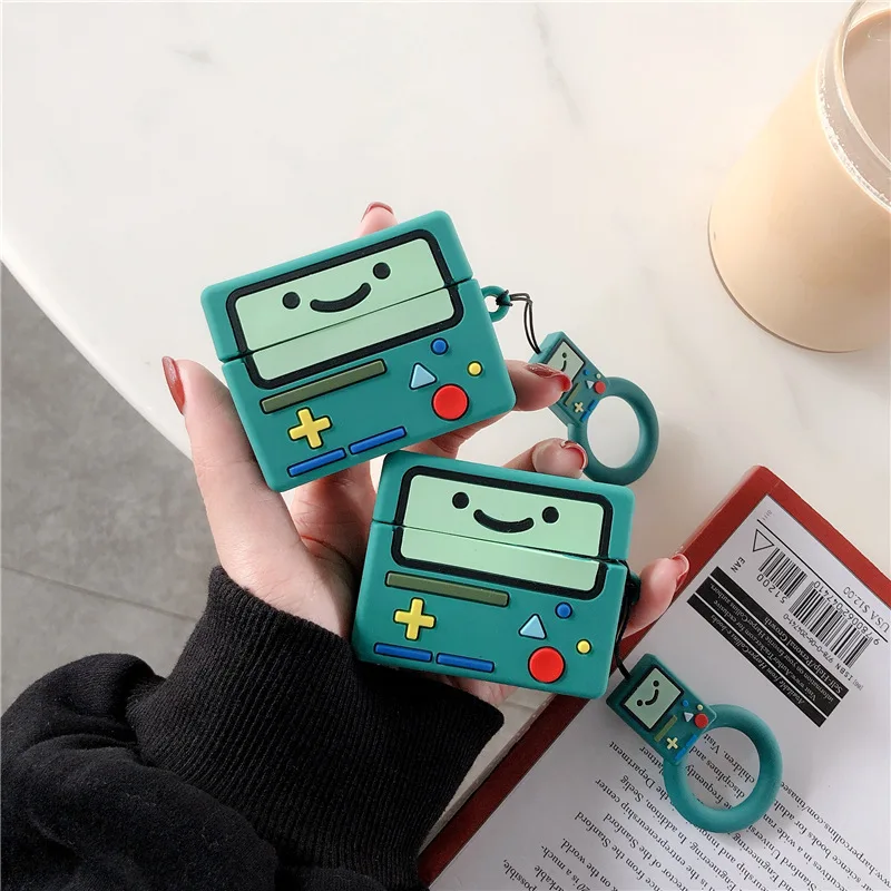 3D Cartoon Green BMO Game Player Headphone Case For Apple Airpods - Main Image