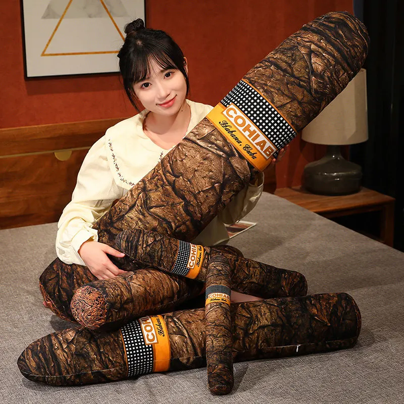35-110cm Simulation Realistic Cigar Plush Long Pillow Soft Stuffed Tobacco Plushie Cushion Home Decor for Boyfriend Xmas Gifts 3