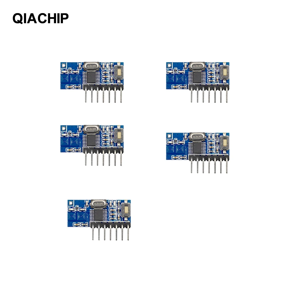 QIACHIP 433 МГц 4CH RF код обучения 1527 декодер приемник 4 кнопки 5 шт. пульт дистанционного