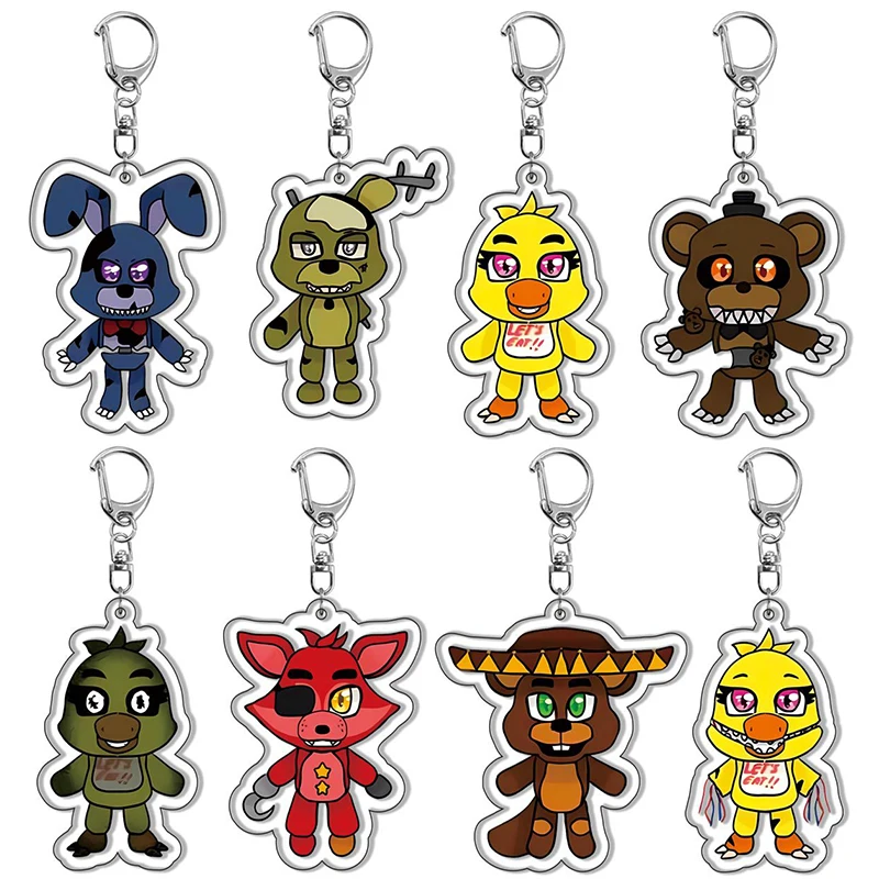 NOBLECARE 5PCS FNAF Keychain+50PCS FNAF Stickers|3.95x2.95/Fnaf Keychains,  Fnaf Party Favor, Fnaf Party Favors, Fnaf Gift, Fnaf Gifts, Fnaf Keychains