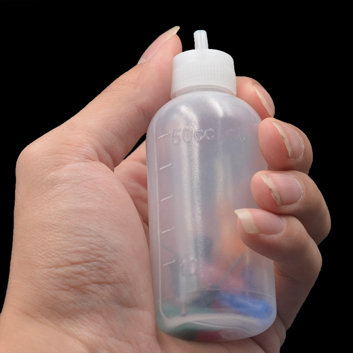 1/5Pcs 50ml Transparent Glue Bottle Polyethylene Needle Dispenser Dispensing Bottle for Rosin Solder Flux Paste With Needles