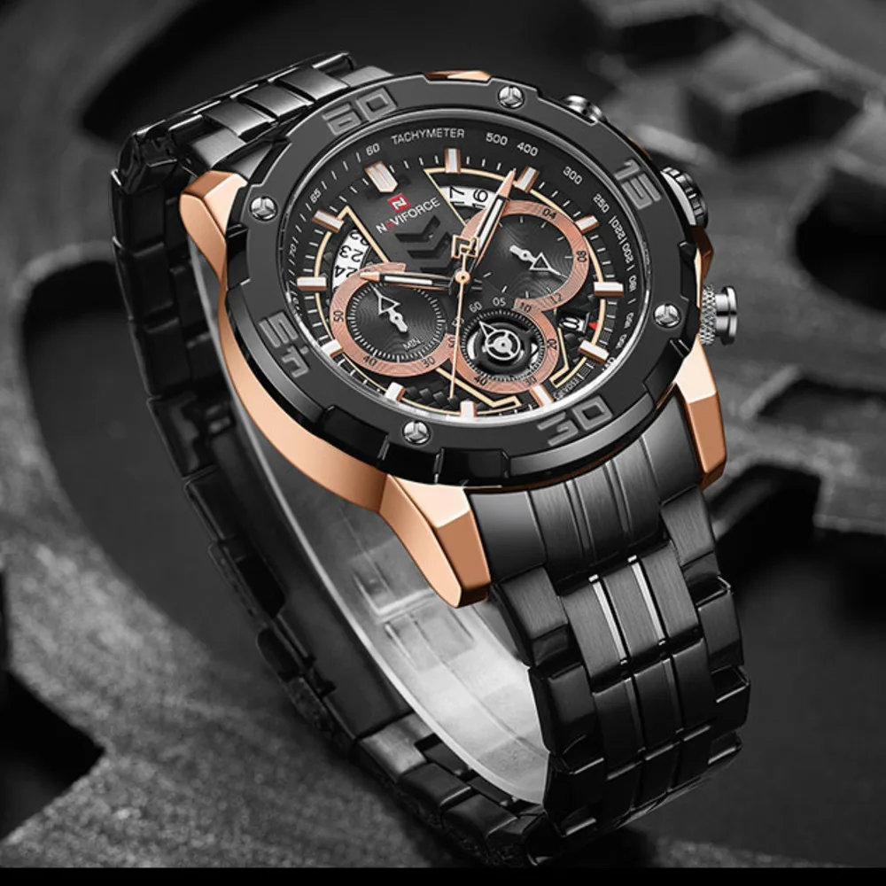 Quartz Watch For Men Top Brand Sport Luxury Luminous Chronograph Waterproof Clock Stainless Steel Men Watch Reloj Hombre NF9175