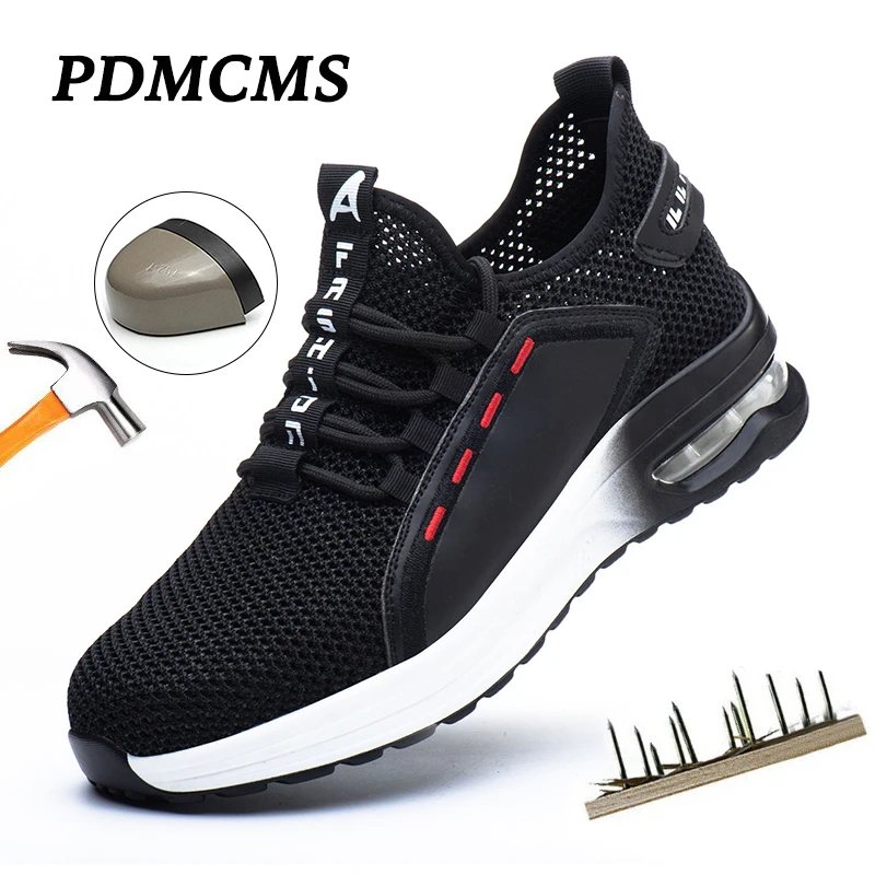 

2023 New Lightweight Breathable Safety Shoes Men Anti-Smashing Anti-iercing Work Boots Steel Toe Cap Indestructible Sneakers