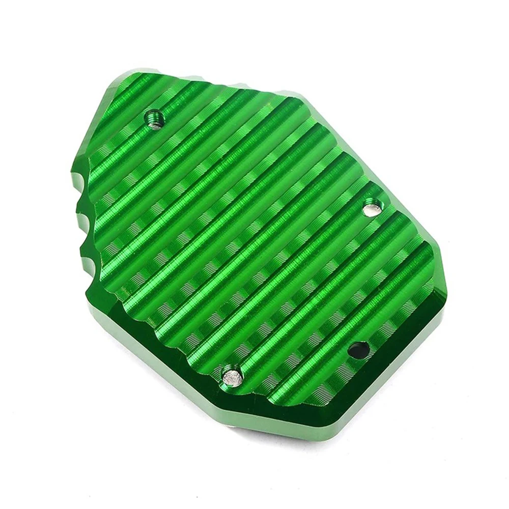 Motorcycle Foot Kickstand Side Stand Enlarger Pad & Tire Valve Cap CNC