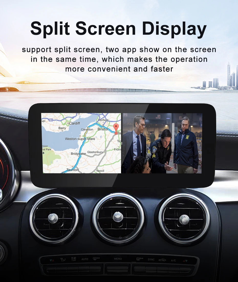 Android14 Car Multimedia Wireless AUTO CarPlay 12.3inch Screen For Mercedes Benz