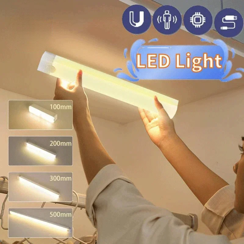

Motion Sensor Light Cabinet Wardrobe Lamp Wireless LED USB Night Light Closet Aisle Light Detector Bedroom Night Lamp Room Decor
