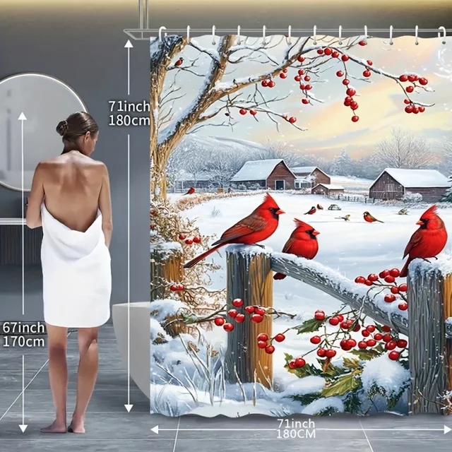 Christmas Red Robin Bathroom Set 3