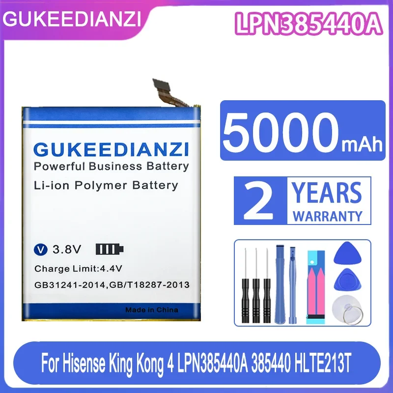 

GUKEEDIANZI Replacement Battery 5000mAh For Hisense King Kong 4 Kong4 LPN385440A 385440 HLTE213T Bateria