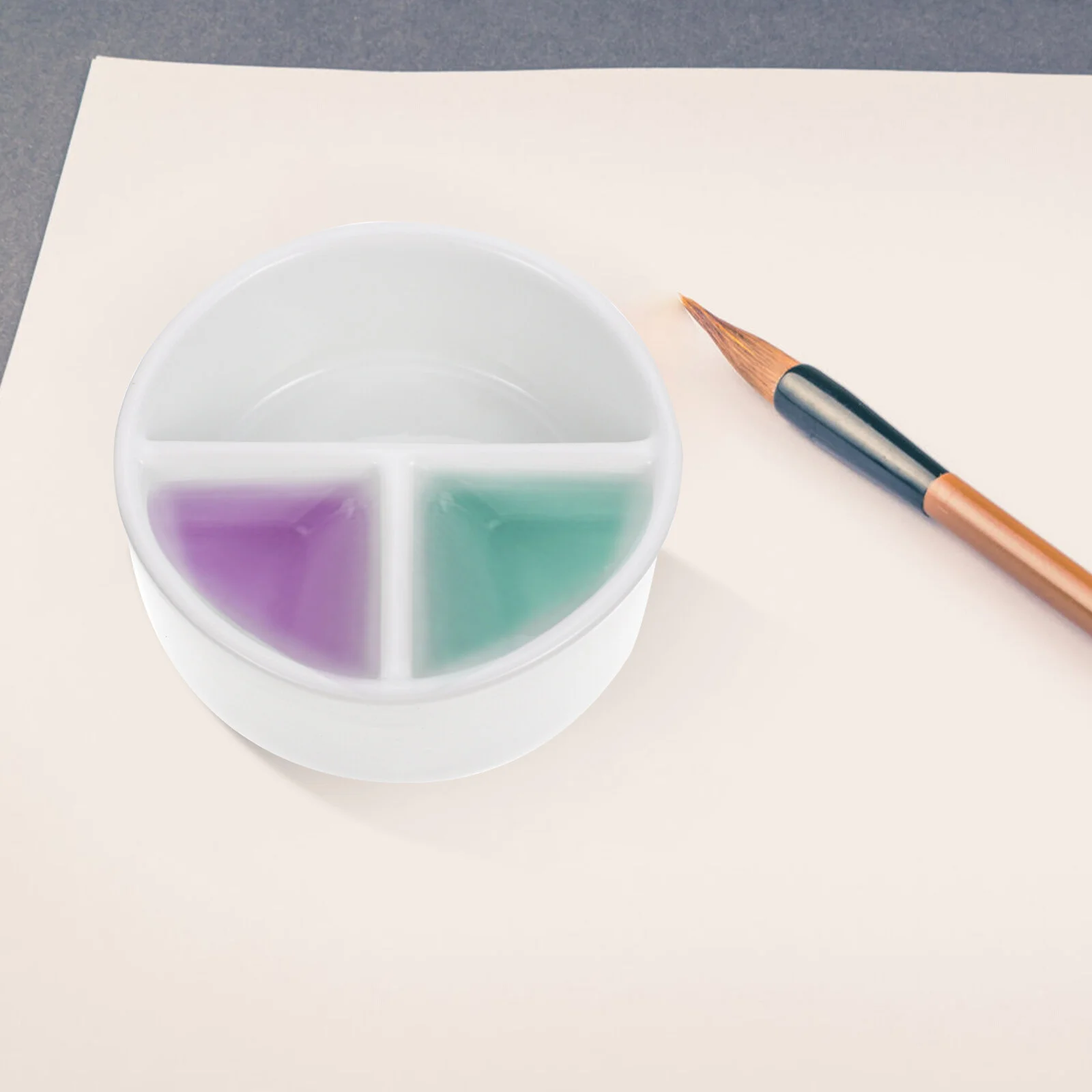 세라믹 브러시 와셔 페인팅 캘리그라피 잉크 볼 브러시, 다기능 정리함 도자기 접시, 우물 사무실