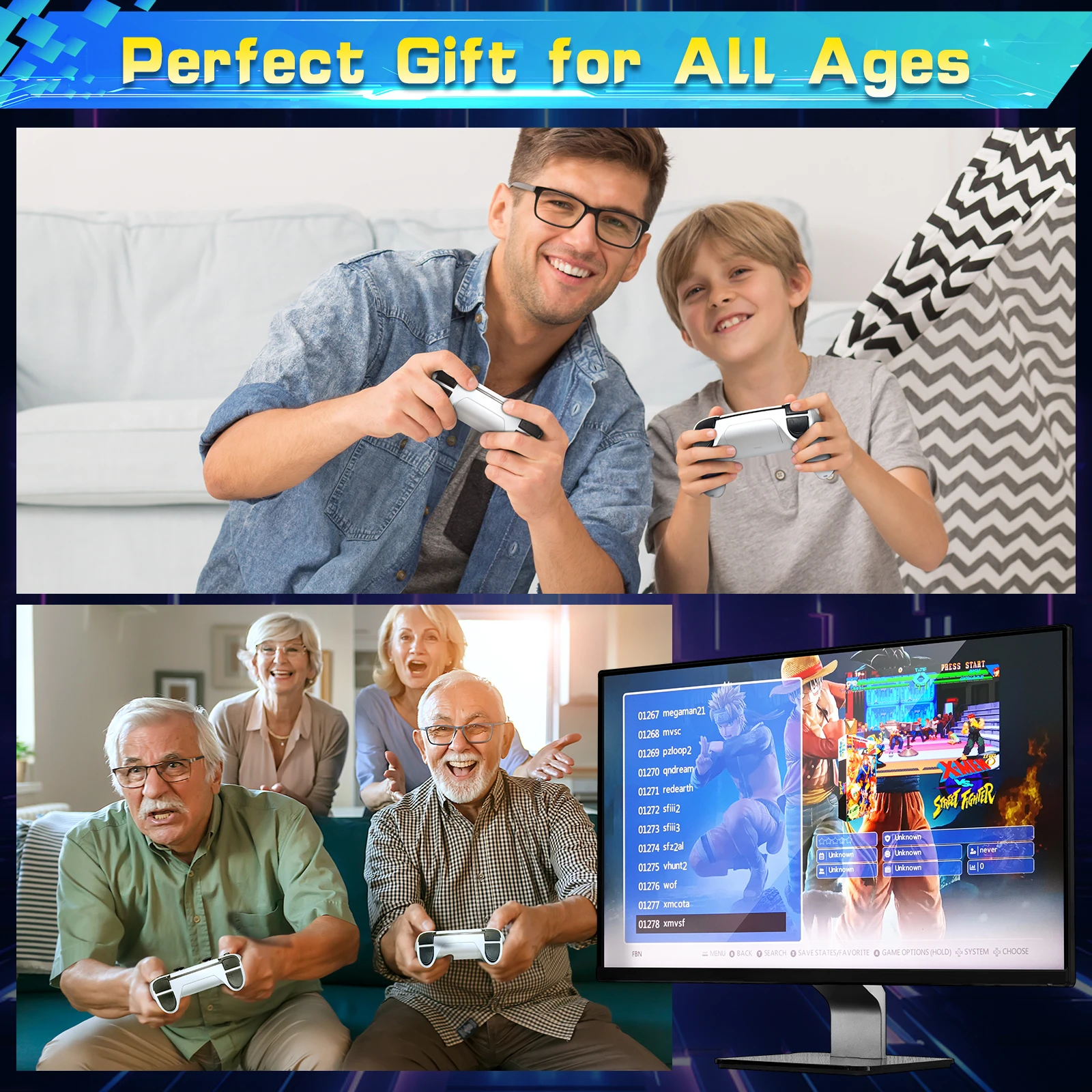 M15 4K TV Retro Handheld Game Console Stick 2.4G Dual Wireless Controller 20000+ Classical Games 23 Classic Emulaters 4