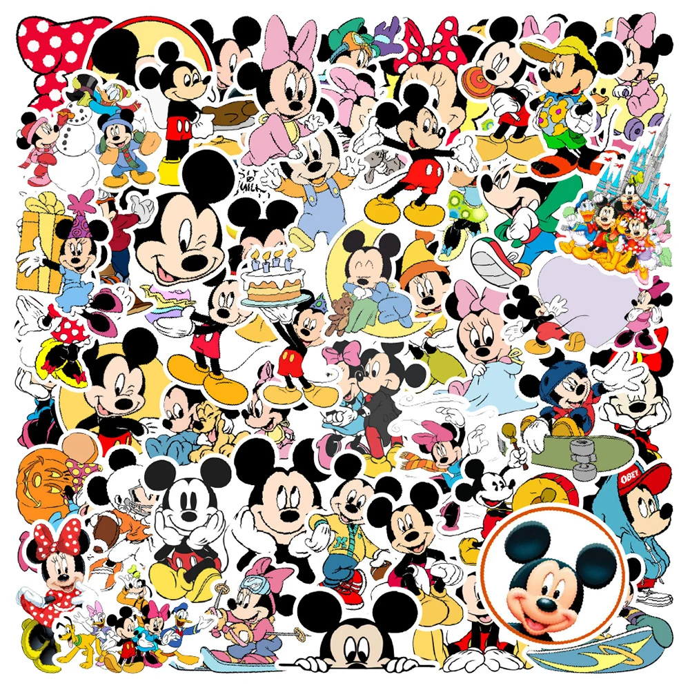 50pcs creative cartoon blue mouse baby stickers harajuku cafe laptop luggage for diy waterproof creative sticker graffiti decals 10/30/50pcs Cute Disney Mickey Mouse Graffiti Stickers Cartoon Decal Kid Toy Scrapbook DIY Skateboard Luggage Laptop Car Sticker