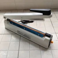 Manual Impulse Sealer Heat Plastic Bag Sealing Machine With Date Code Mold Metal Case 8mm Wide 300mm Seal Length Free Shipping 2