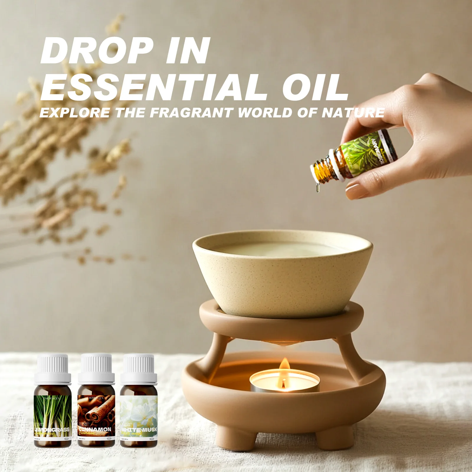 Pure Plant Essential Oils for Home Care - Perfect for Diffusers, Candle Making, and Aromatherapy