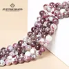 Natural Stone Plum Flower Tourmaline Genuine Round Loose Spacer Health Gemstone Beads For Jewelry Making DIY Bracelet Accessory 2