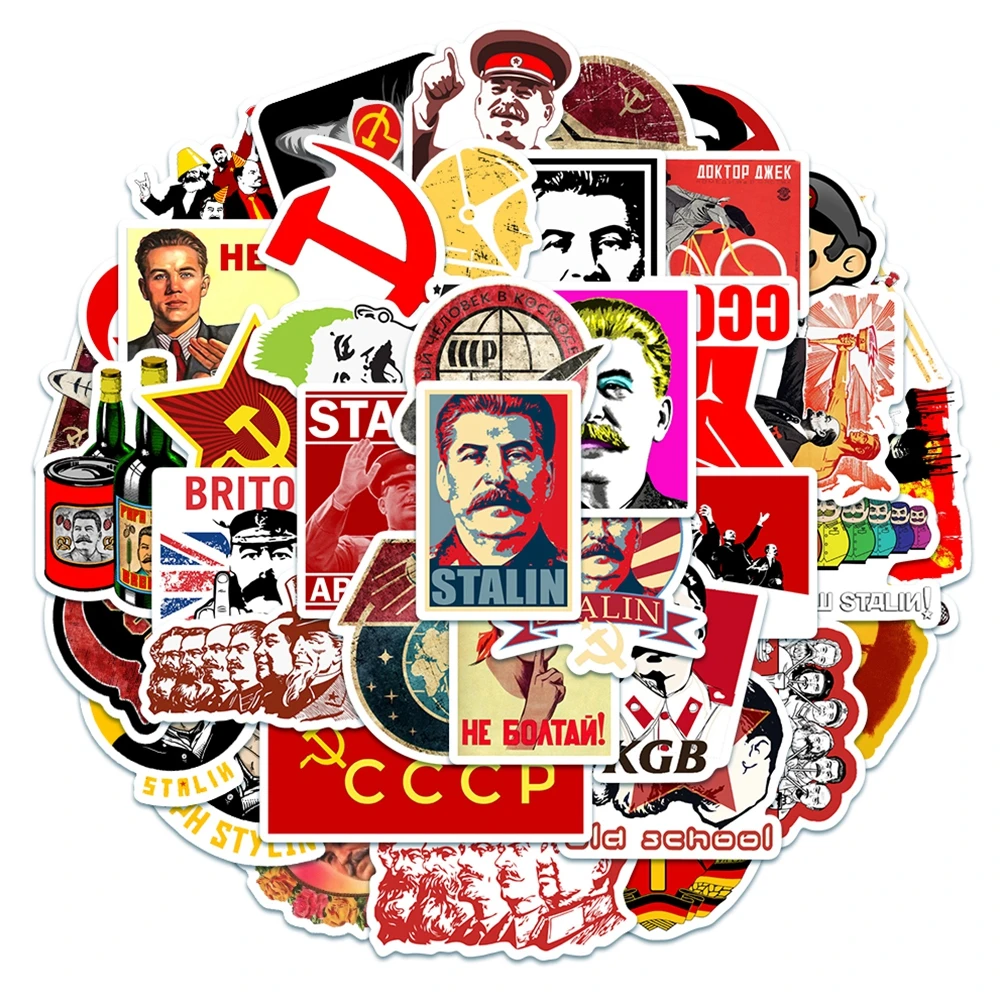 10/50PCS Mixed Soviet Union Stalin USSR CCCP Russia Stickers Waterproof PVC Skateboard Guitar Phone Motorcycle Naklejka Graffiti avant garde and propaganda books and magazines in soviet russia