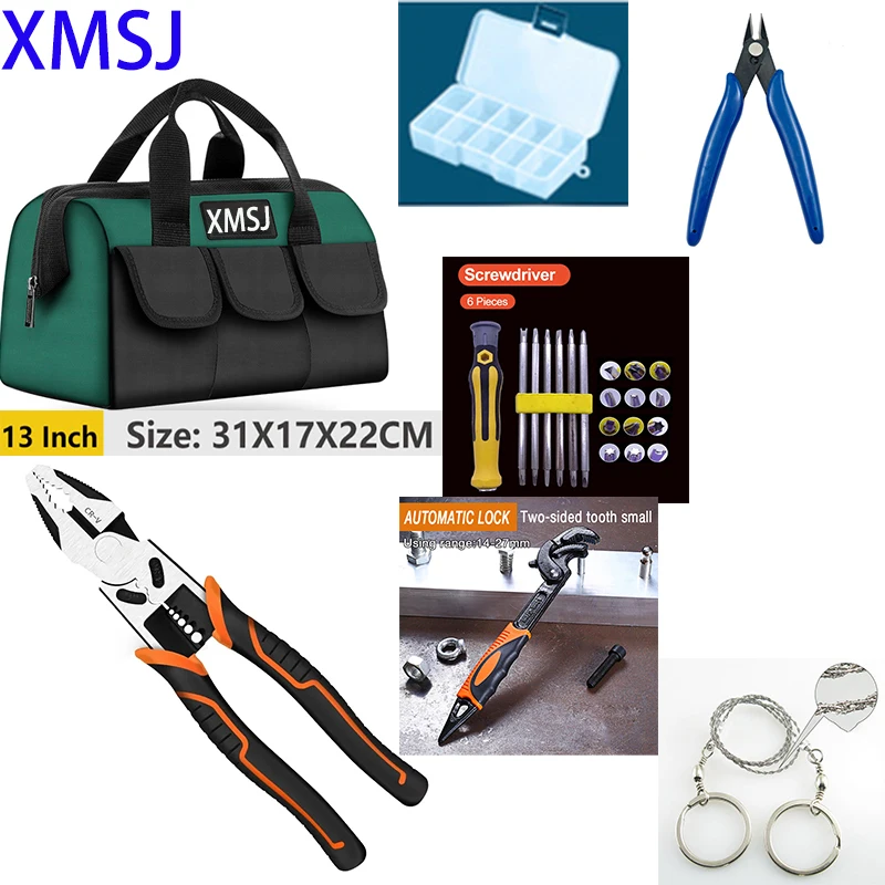 plumbers tool bag Universal Hand Tool Sets Electrician Bag Wire Pliers Cable Cut Side Snips Flush Machine Multi Functional Tools Electrical Bag electrician tool bag Tool Storage Items