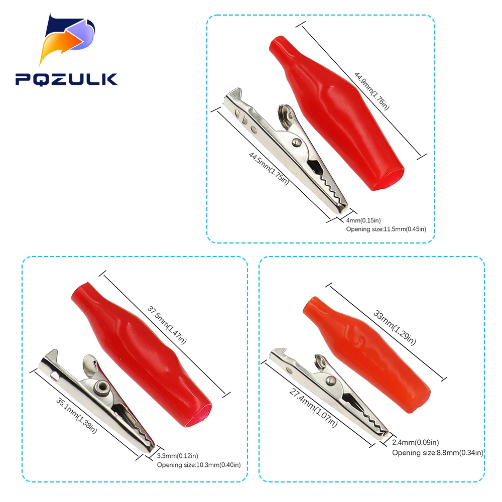 4 Morsetti A Coccodrillo Isolati 20A 1000V - Piena Isolatura, Pinze Con Presa Banana 4mm Per Test Elettrici, Batterie Auto E Moto (Nero+Rosso)