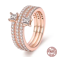 

2022 New Hot Sale 925Sterling Silver Overlapping Rings Making For Women Birthday Fashion Jewelry Gift