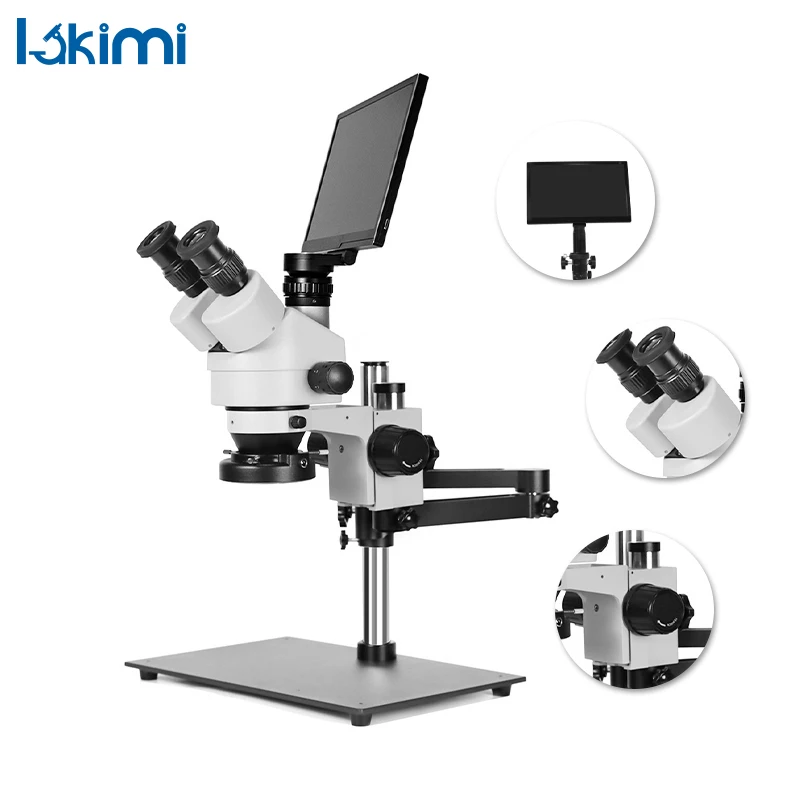 LAKIMI 전문 삼안 주얼리 스테레오 현미경 납땜 전자 용접, 카메라 HDMI USB 디지털 비디오 휴대 전화용