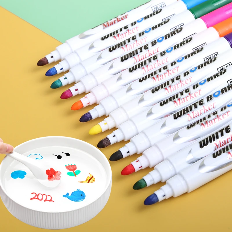 12 Colors Magical Water Painting Marker Pen Diy Drawing Floating Pen In