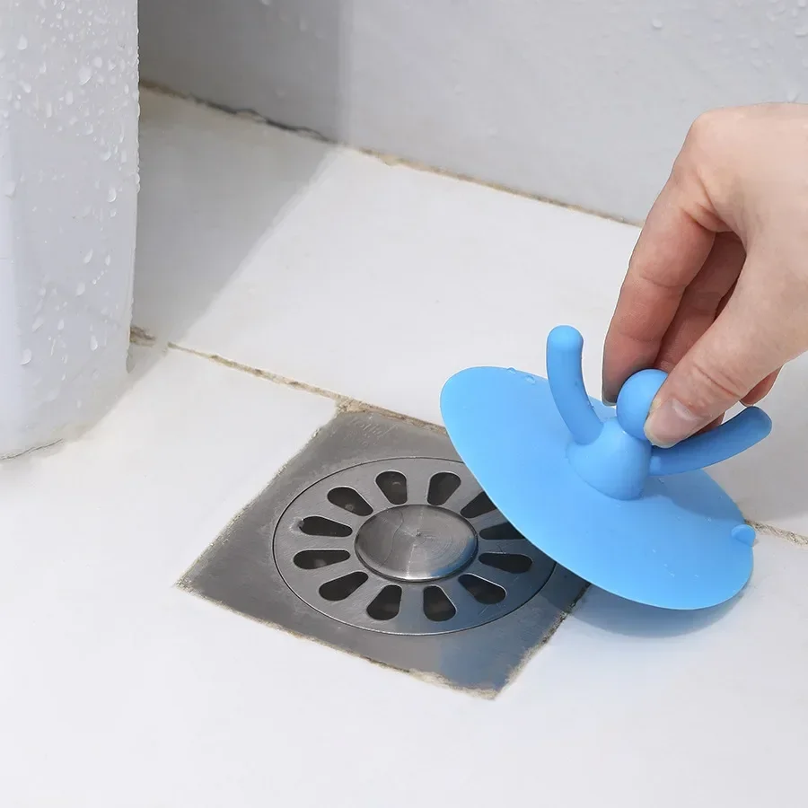 3 Colors Portable Kitchen Sink Stopper Drain Plug Silicone Bathtub Floor Suitable House Kitchen Bathroom Accessory Hair Stopper