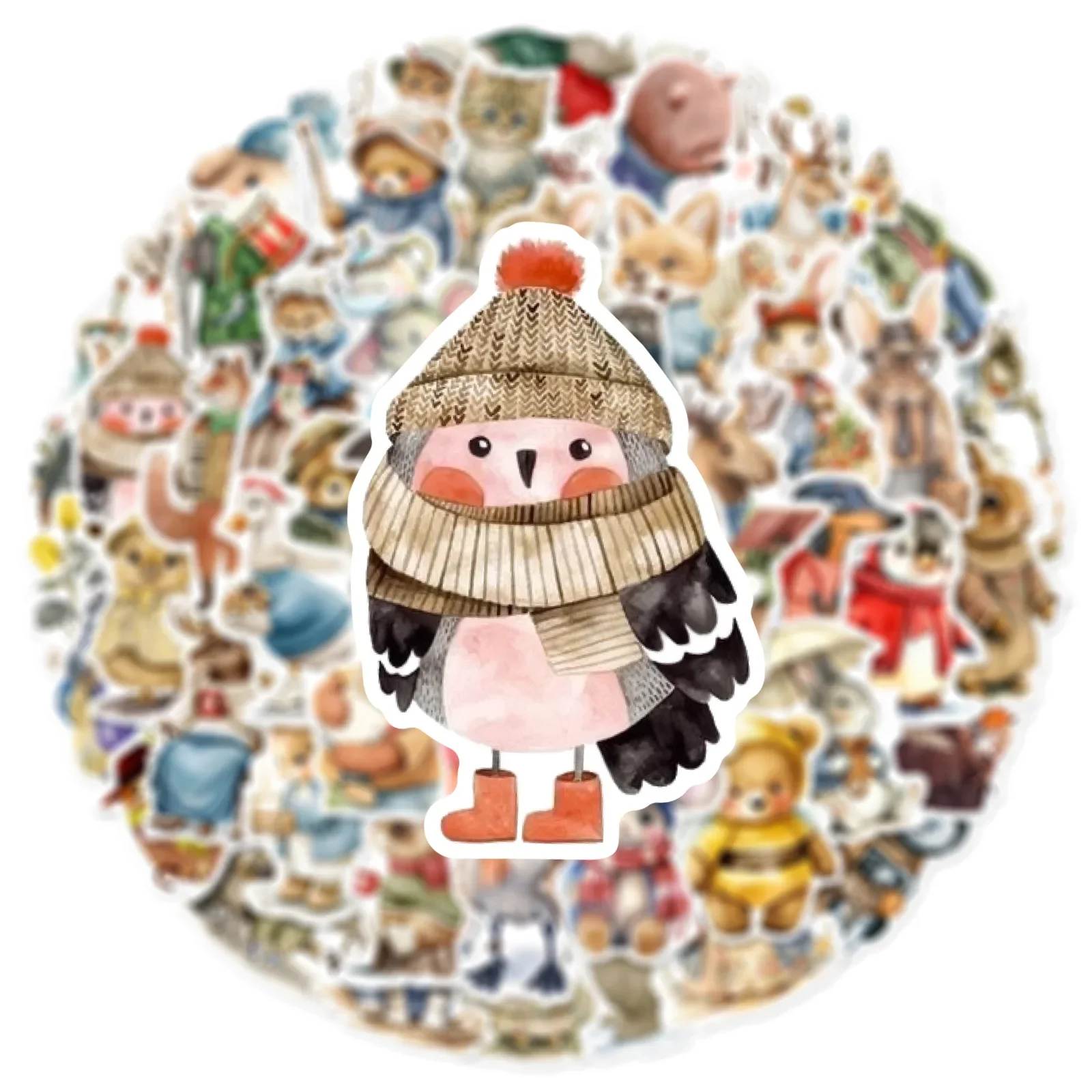 Retro Animal Waterproof Graffiti Sticker Aesthetic Decorative Luggage Laptop Phone Guitar Scrapbook Kids Stickers 10/30/50Pcs,decorative stickers,self adhesive stickers,paper stickers,adhesive stickers,animal stickers