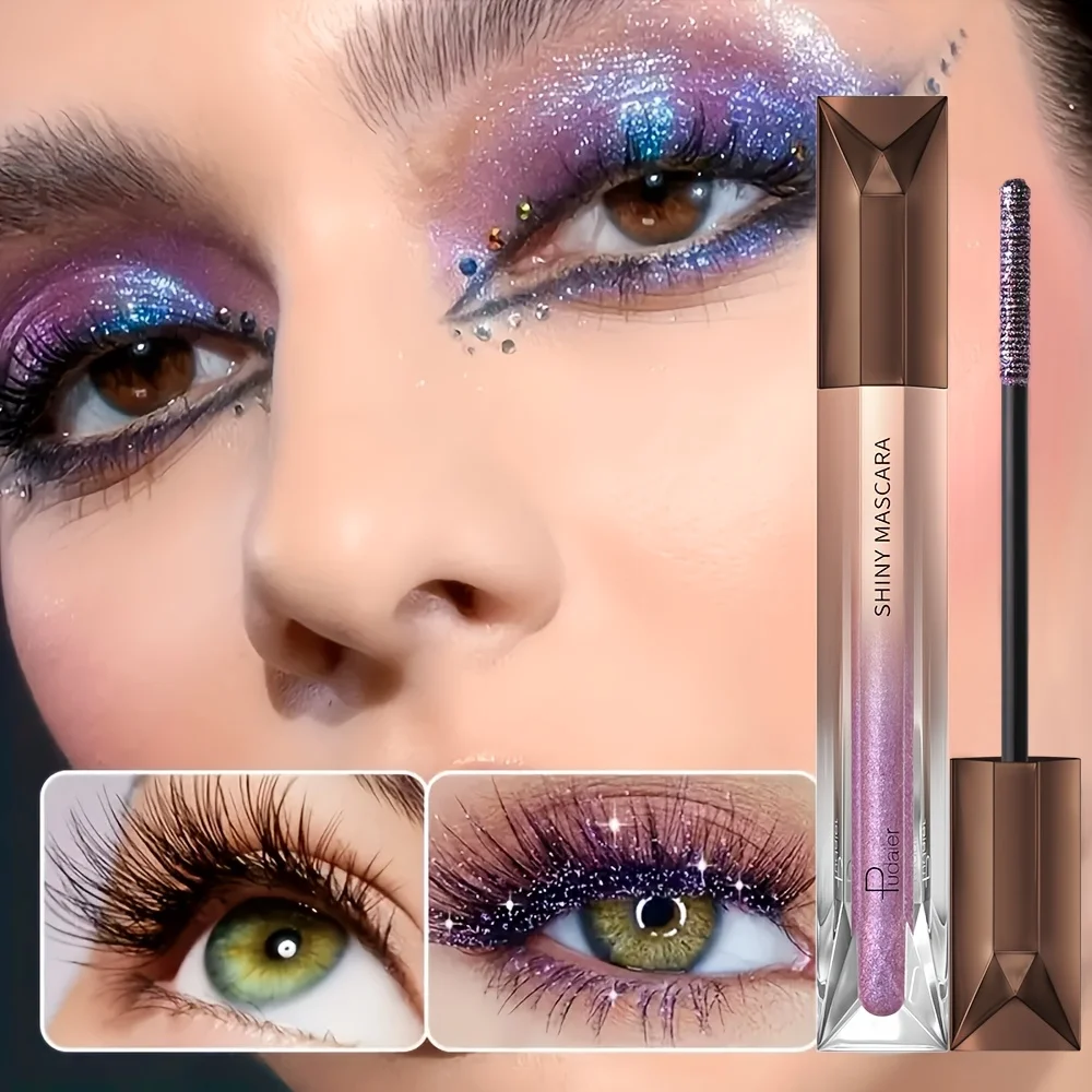 Mascara scintillante per ciglia, impermeabile e a lunga durata, trucco occhi con glitter effetto diamante._voghion.com